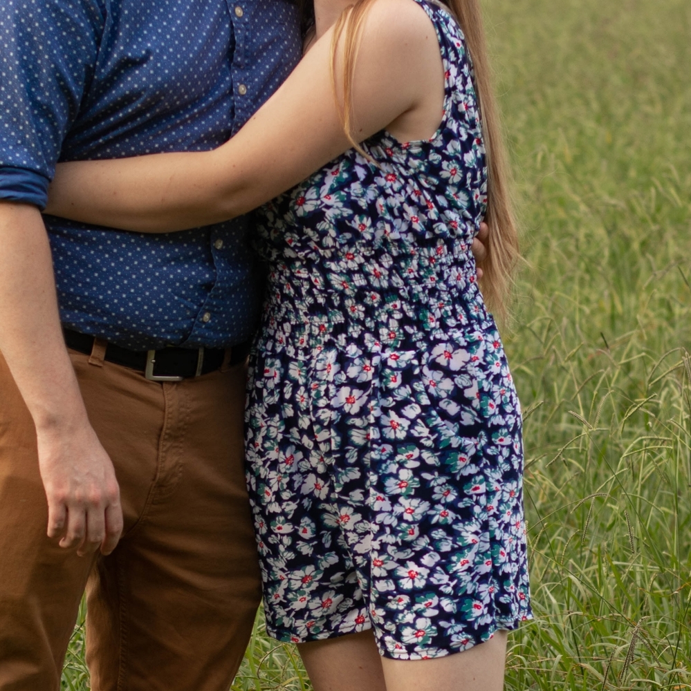 V neck Floral Romper w pockets - Picture 5 of 5